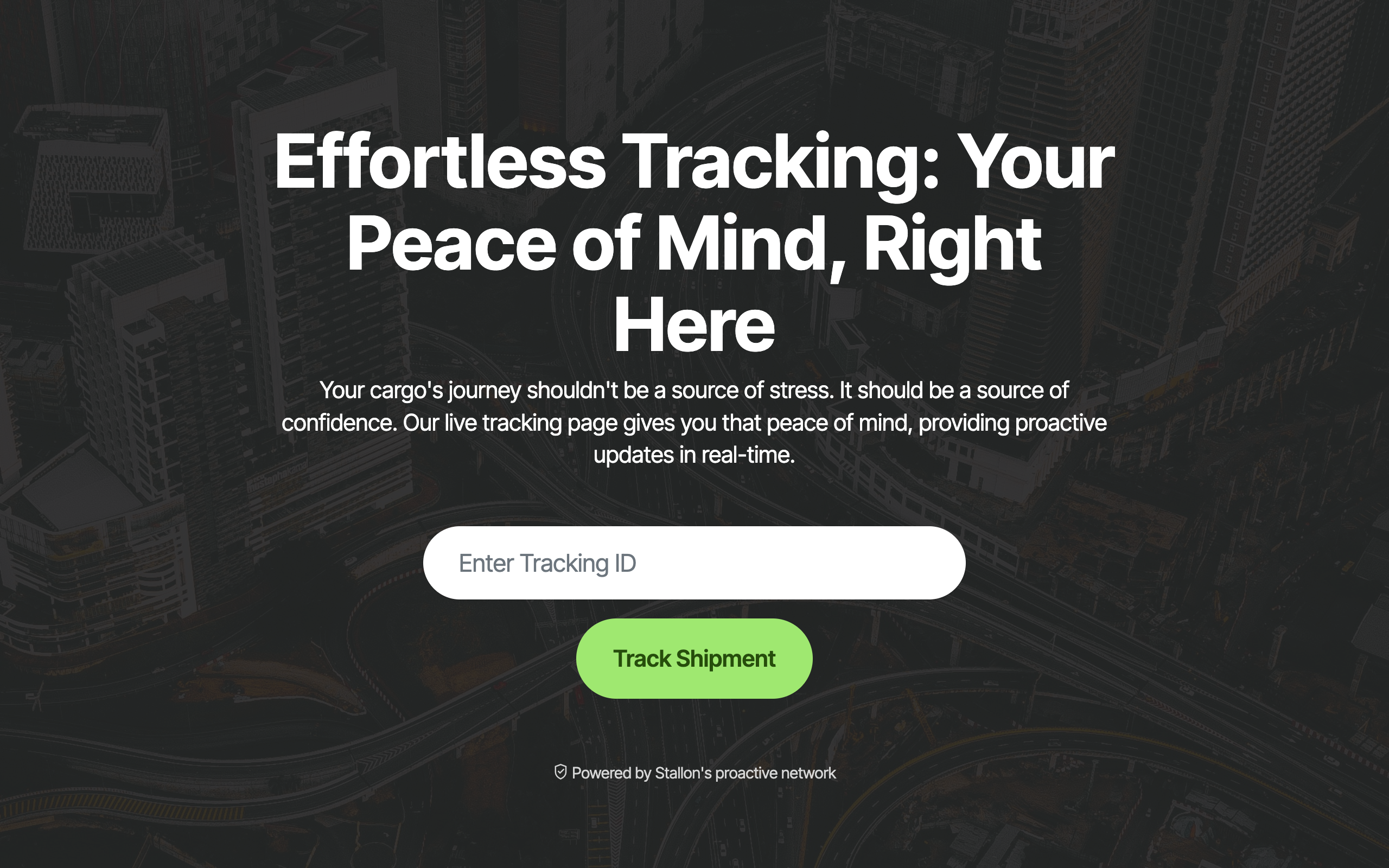 Stallon Tracking Web Page